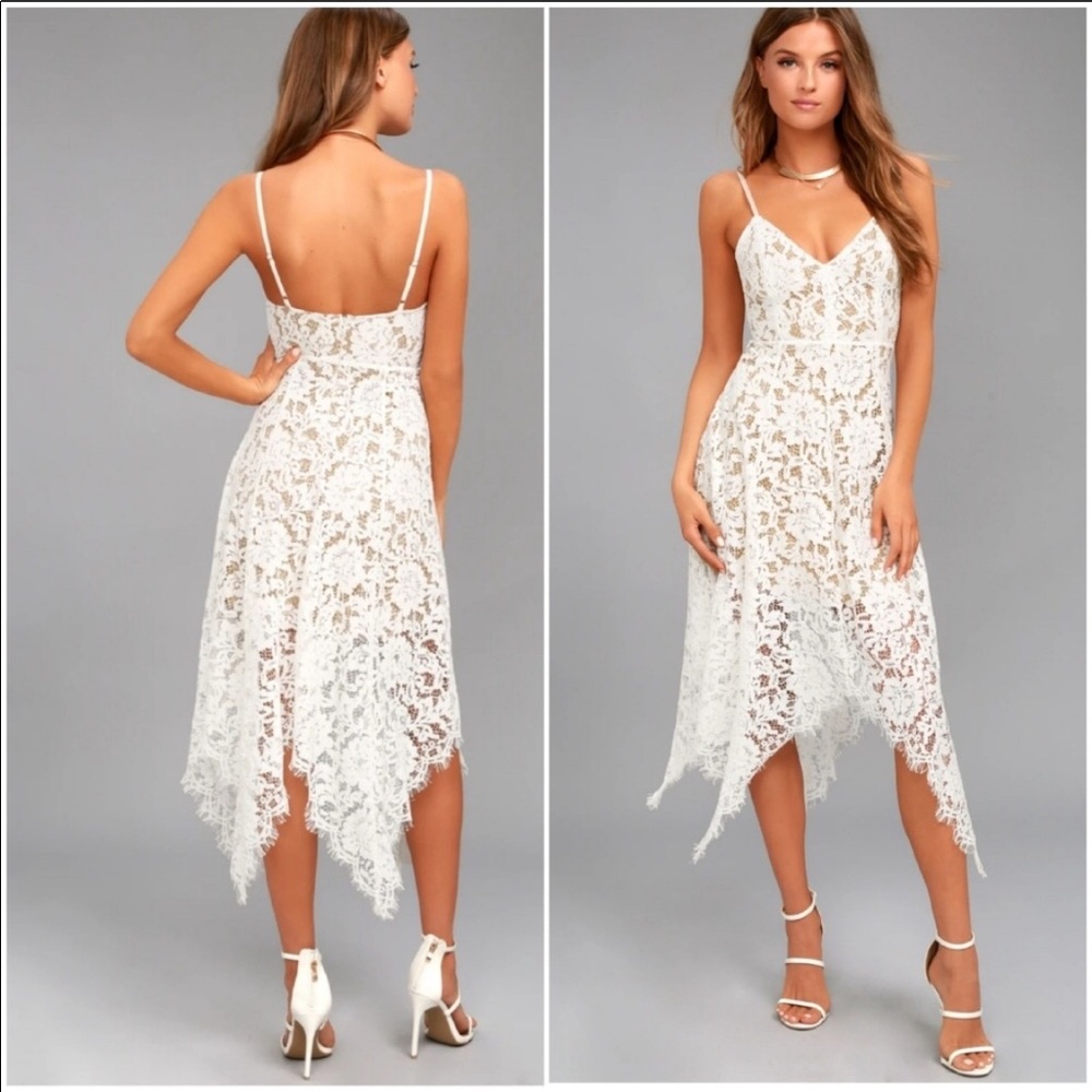 Lulus One Wish Lace Midi Dress